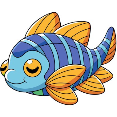 Buffalo Fish kızgın vektör kawaii. Yapay zeka görüntü oluşturdu. Clipart çizgi film deisgn simgesi