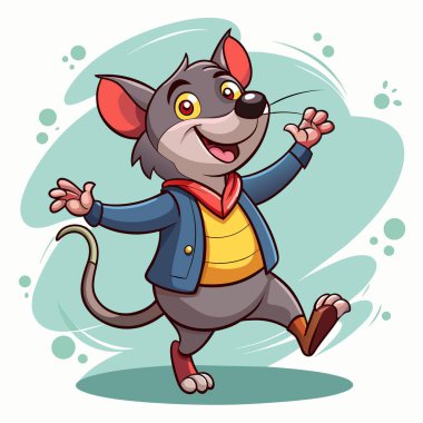 Cane Rat dans vektörü Kawaii. Yapay zeka görüntü oluşturdu. Clipart çizgi film deisgn simgesi