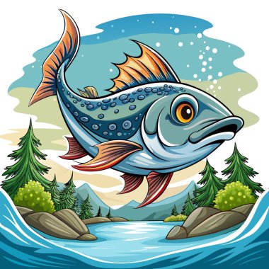 Clearnose Kaykay Balığı güçlü orman taşıyıcısıdır. Yapay zeka görüntü oluşturdu. Clipart çizgi film deisgn simgesi