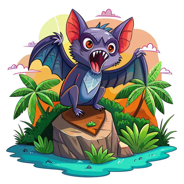 stock vector Colugo bat sympathetic screams island vector. AI generated image. Clipart cartoon deisgn icon