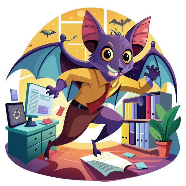 stock vector Colugo bat terrible smiles room vector. AI generated image. Clipart cartoon deisgn icon