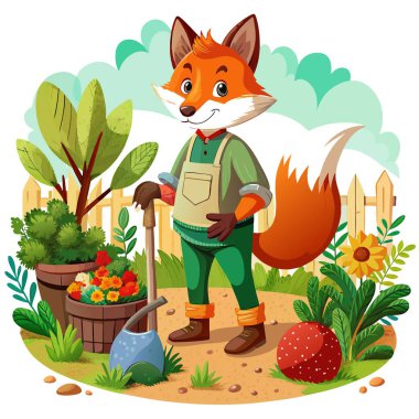 Culpeo Fox dehşete düştü. Yapay zeka görüntü oluşturdu. Clipart çizgi film deisgn simgesi