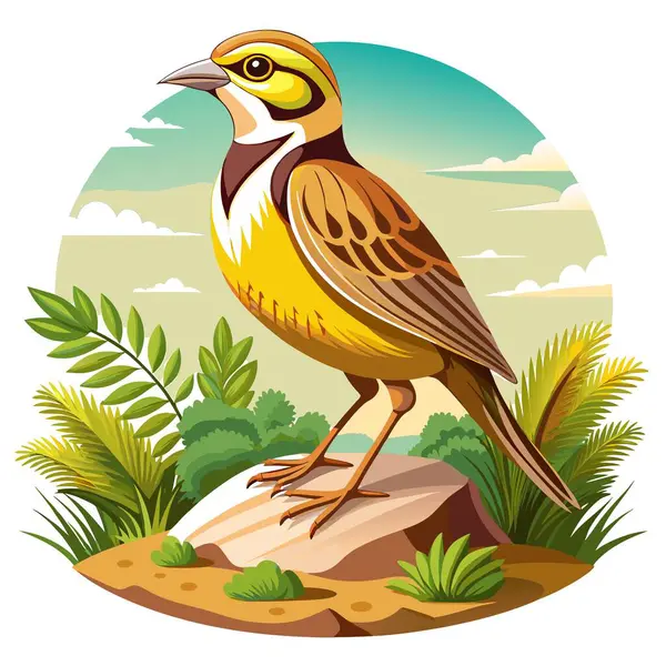 stock vector Dickcissel bird sullen angry ocean vector. AI generated image. Clipart cartoon deisgn icon