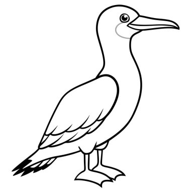 Cape Gannet Bird simge vektörü. Yapay zeka görüntü oluşturdu. Clipart çizgi film deisgn simgesi