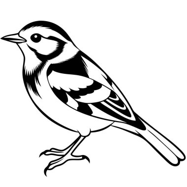 Chestnut-Taraflı Warbler kuşu ikon vektörünü oturtur. Yapay zeka görüntü oluşturdu. Clipart çizgi film deisgn simgesi