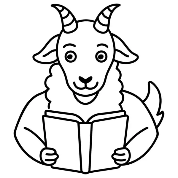 stock vector Cashmere Goat reading icon vector. AI generated image. Clipart cartoon deisgn icon