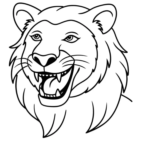 stock vector Cave Lion laughs icon vector. AI generated image. Clipart cartoon deisgn icon