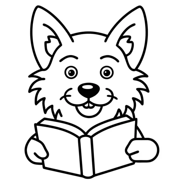 Stock vector Chorkie dog reading icon vector. AI generated image. Clipart cartoon deisgn icon