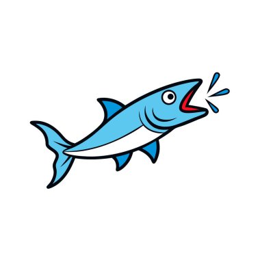 Cobia Fish ikon vektörünü deviriyor. Yapay zeka görüntü oluşturdu. Clipart çizgi film deisgn simgesi