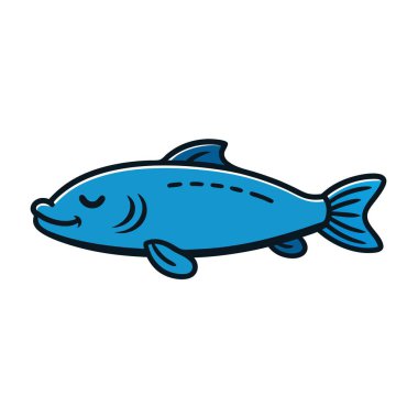 Coelacanth fish sleeps icon vector. AI generated image. Clipart cartoon deisgn icon clipart