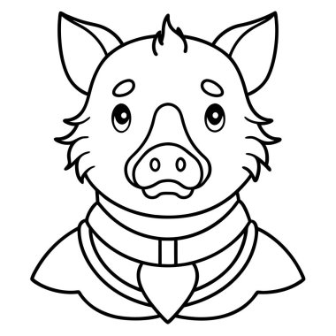 Collared Peccary pig dancing icon vector. AI generated image. Clipart cartoon deisgn icon clipart