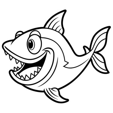 Cookiecutter Shark fish laughs icon vector. AI generated image. Clipart cartoon deisgn icon clipart