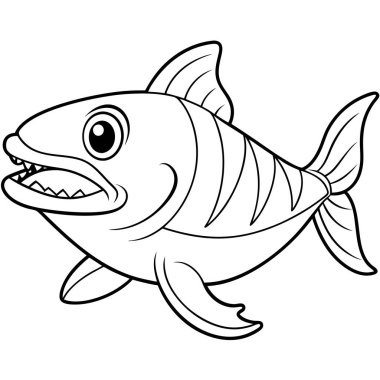 Cookiecutter Shark balığı simge taşıyıcısıdır. Yapay zeka görüntü oluşturdu. Clipart çizgi film deisgn simgesi