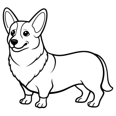 Corgie Dog ikon vektörü. Yapay zeka görüntü oluşturdu. Clipart çizgi film deisgn simgesi