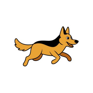 Corman Shepherd dog play icon vector. AI generated image. Clipart cartoon deisgn icon clipart