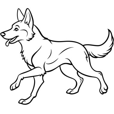 Corman Shepherd dog runs icon vector. AI generated image. Clipart cartoon deisgn icon clipart