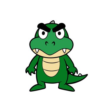 Cuviers Dwarf Caiman angry icon vector. AI generated image. Clipart cartoon deisgn icon clipart