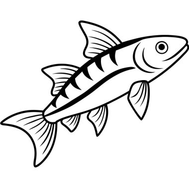 Danios fish jumps icon vector. AI generated image. Clipart cartoon deisgn icon clipart