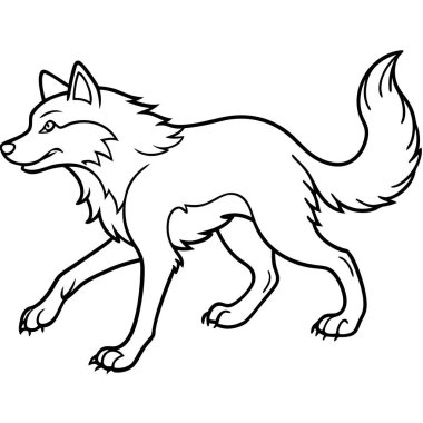 Dire Wolf runs icon vector. AI generated image. Clipart cartoon deisgn icon clipart