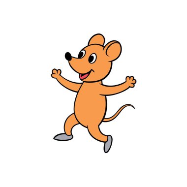 Dormouse mouse dancing icon vector. AI generated image. Clipart cartoon deisgn icon clipart