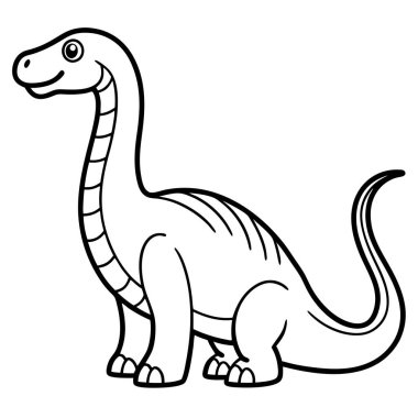 Dreadnoughtus dinozoru ikon vektöründe oturuyor. Yapay zeka görüntü oluşturdu. Clipart çizgi film deisgn simgesi