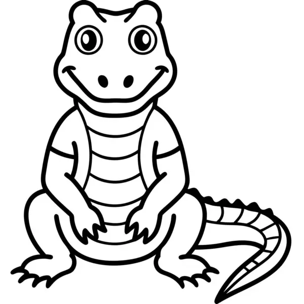 stock vector Crocodile Monitor sits icon vector. AI generated image. Clipart cartoon deisgn icon