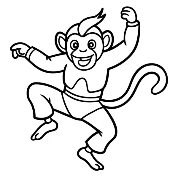 stock vector De Brazzas Monkey jumps icon vector. AI generated image. Clipart cartoon deisgn icon