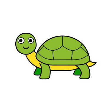 Doğu Kutu Kaplumbağası ikon vektörüne geçiyor. Yapay zeka görüntü oluşturdu. Clipart çizgi film deisgn simgesi
