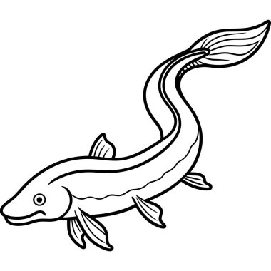 Electric Eel fish walks icon vector. AI generated image. Clipart cartoon deisgn icon clipart