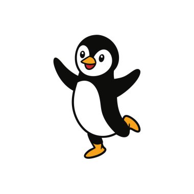 Erect-Crested Penguin dancing icon vector. AI generated image. Clipart cartoon deisgn icon clipart