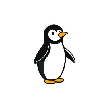 Fiordland Crested Penguen ikon vektörünü konuşuyor. Yapay zeka görüntü oluşturdu. Clipart çizgi film deisgn simgesi