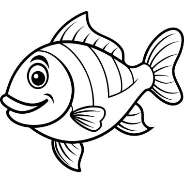 Flowerhorn Fish ikon vektörü okuyor. Yapay zeka görüntü oluşturdu. Clipart çizgi film deisgn simgesi