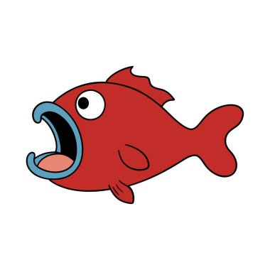 Flowerhorn Fish ikon vektörü diye bağırıyor. Yapay zeka görüntü oluşturdu. Clipart çizgi film deisgn simgesi