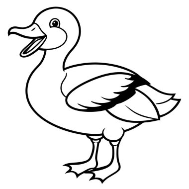 Fulvous Whistling Duck kahkaha ikon vektörü. Yapay zeka görüntü oluşturdu. Clipart çizgi film deisgn simgesi