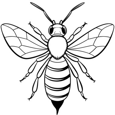 Furrow Bee sits icon vector. AI generated image. Clipart cartoon deisgn icon clipart