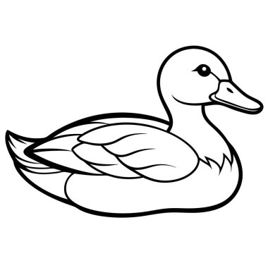 Gadwall kuşu ikon vektöründe yatıyor. Yapay zeka görüntü oluşturdu. Clipart çizgi film deisgn simgesi