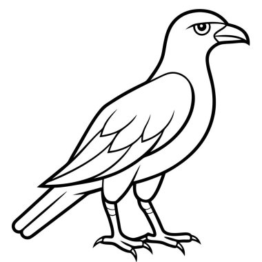 Galapagos Hawk kuşu ikon vektörünü yürütür. Yapay zeka görüntü oluşturdu. Clipart çizgi film deisgn simgesi