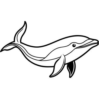 Galapagos Minke Whale fish walks icon vector. AI generated image. Clipart cartoon deisgn icon clipart