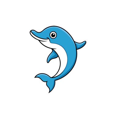 Galapagos Minke Whale fish dancing icon vector. AI generated image. Clipart cartoon deisgn icon clipart