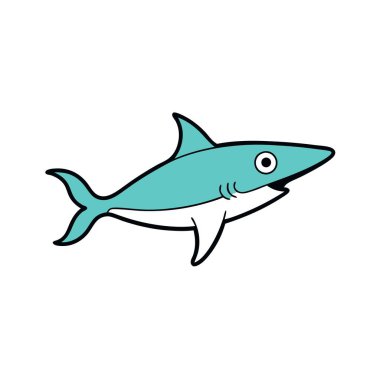 Galapagos Silky Shark fish speaks icon vector. AI generated image. Clipart cartoon deisgn icon clipart