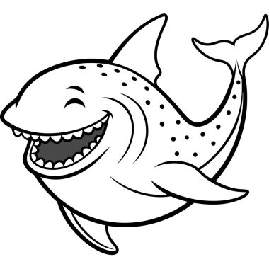 Galapagos Whale Shark fish laughs icon vector. AI generated image. Clipart cartoon deisgn icon clipart