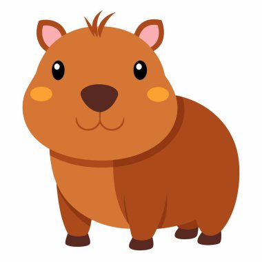 Capybara, Kawaii 'yi temsil ediyor. Yapay zeka görüntü oluşturdu. Clipart çizgi film deisgn simgesi