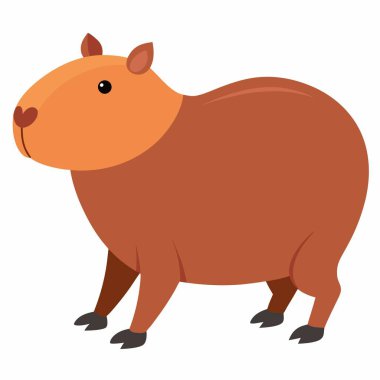 Capybara, Kawaii 'yi gezdiriyor. Yapay zeka görüntü oluşturdu. Clipart çizgi film deisgn simgesi