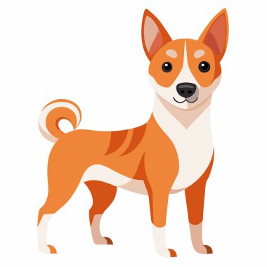 Carolina Dog, Kawaii 'ye benziyor. Yapay zeka görüntü oluşturdu. Clipart çizgi film deisgn simgesi