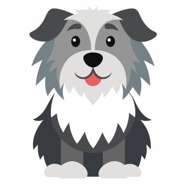 Katalan çoban köpeği gülümsüyor Kawaii. Yapay zeka görüntü oluşturdu. Clipart çizgi film deisgn simgesi