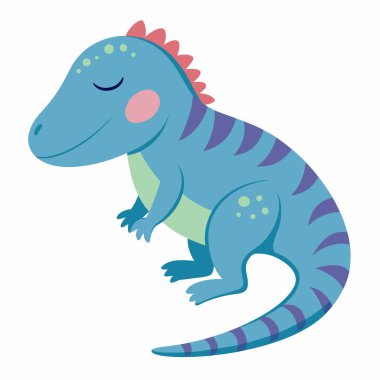 Ceratosaurus dinozoru Kawaii uyur. Yapay zeka görüntü oluşturdu. Clipart çizgi film deisgn simgesi