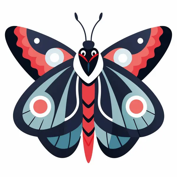 stock vector Cecropia Moth stands kawaii. AI generated image. Clipart cartoon deisgn icon