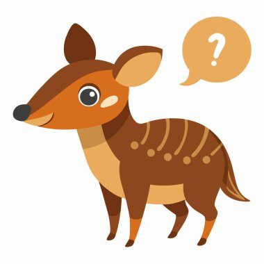 Chevrotain kemirgeni Kawaii dilini konuşuyor. Yapay zeka görüntü oluşturdu. Clipart çizgi film deisgn simgesi