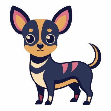 Chiweenie dog, Kawaii 'ye benziyor. Yapay zeka görüntü oluşturdu. Clipart çizgi film deisgn simgesi