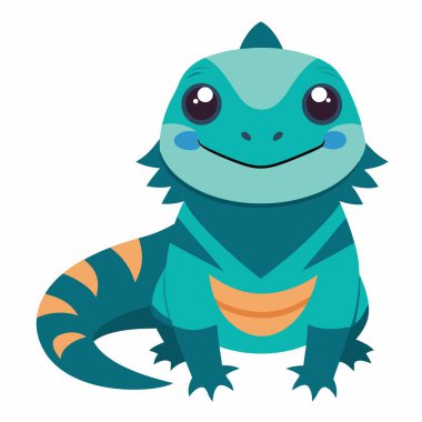 Chuckwalla iguana kawaii güler. Yapay zeka görüntü oluşturdu. Clipart çizgi film deisgn simgesi